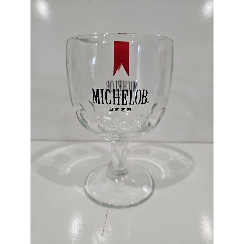 Vintage Michelob Beer Thumbprint Heavy Glass Goblet - Collectible - Picture 2 of 5